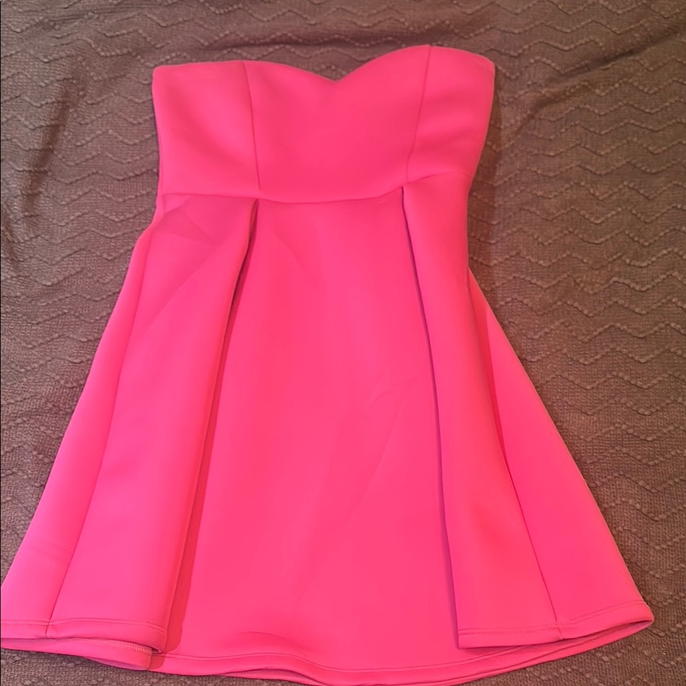 Elegant Pink Strapless Dress